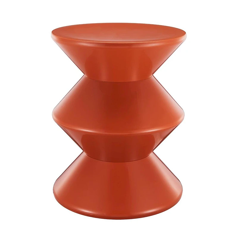 LeisureMod Aura Modern Plastic Side End Table, Indoor/Outdoor Use, Brown