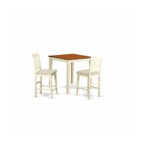 East West Furniture 3 Pc counter height Table and chair set-pub Table and 2 Kitchen bar stool