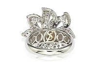Suzy Levian Sterling Silver Sapphire & Created White Flower Ring