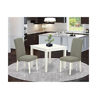East West Furniture Dining Room Set Linen White