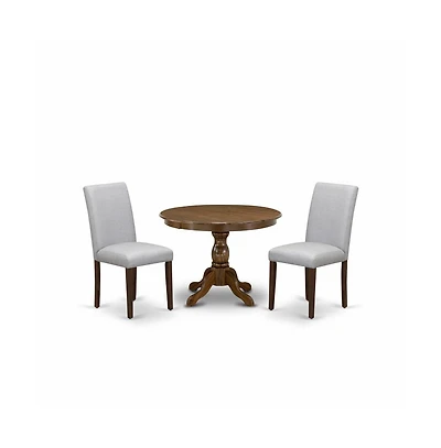 East West Furniture 3 Piece Dining Room Table Set