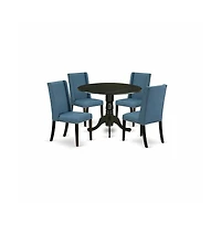 East West Furniture Dining Room Set Black