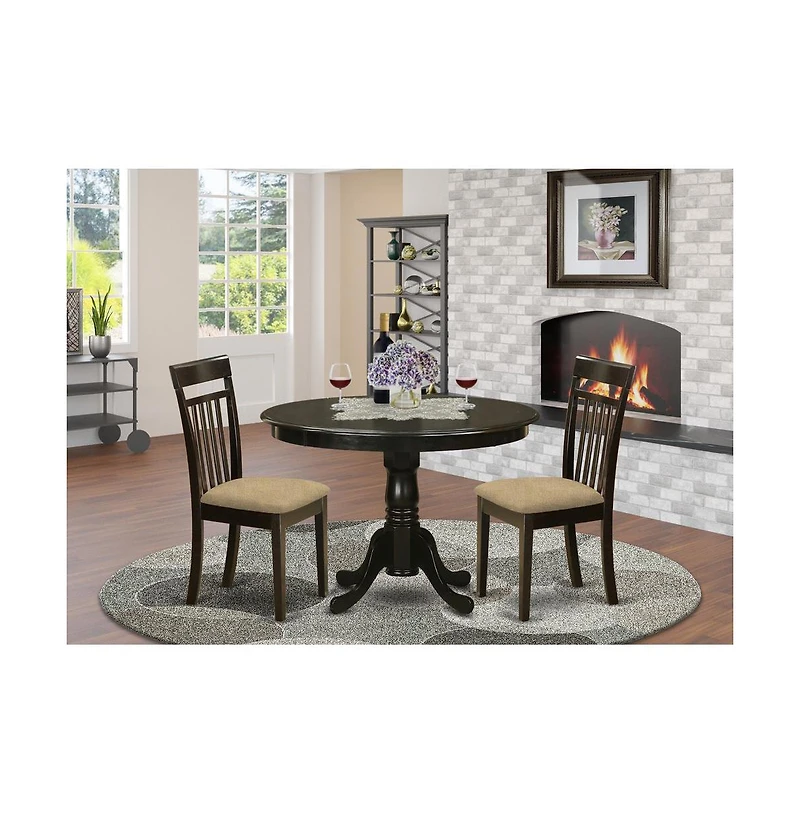 East West Furniture 3 Pc Kitchen nook Dining set-Dining Table and 2 dinette Chairs
