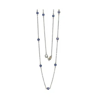 Suzy Levian New York Sterling Silver 1.80cttw Sapphire Station Necklace