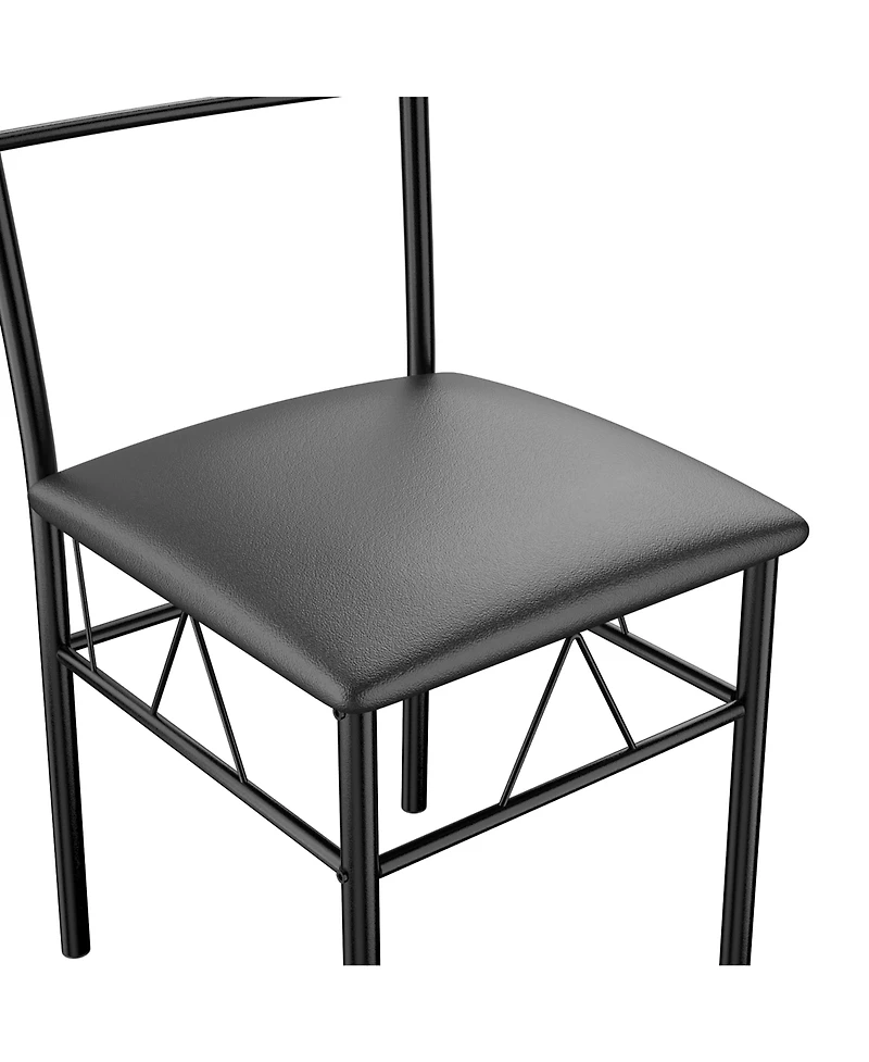 Gymax 5 Pc Dining Set Glass Top Table and 4 Chairs Kitchen Room Furniture