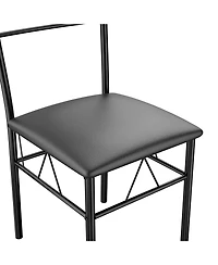 Gymax 5 Pc Dining Set Glass Top Table and 4 Chairs Kitchen Room Furniture