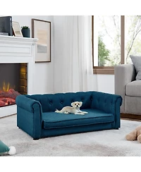 Aostirmotor Elevated Dog Sofa Bed Modern Design for Small Dogs Blue