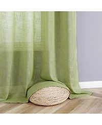Kate Aurora 2 Pack Lux Thread Premium Woven Grommet Top Sheer Curtain Panels - Spice