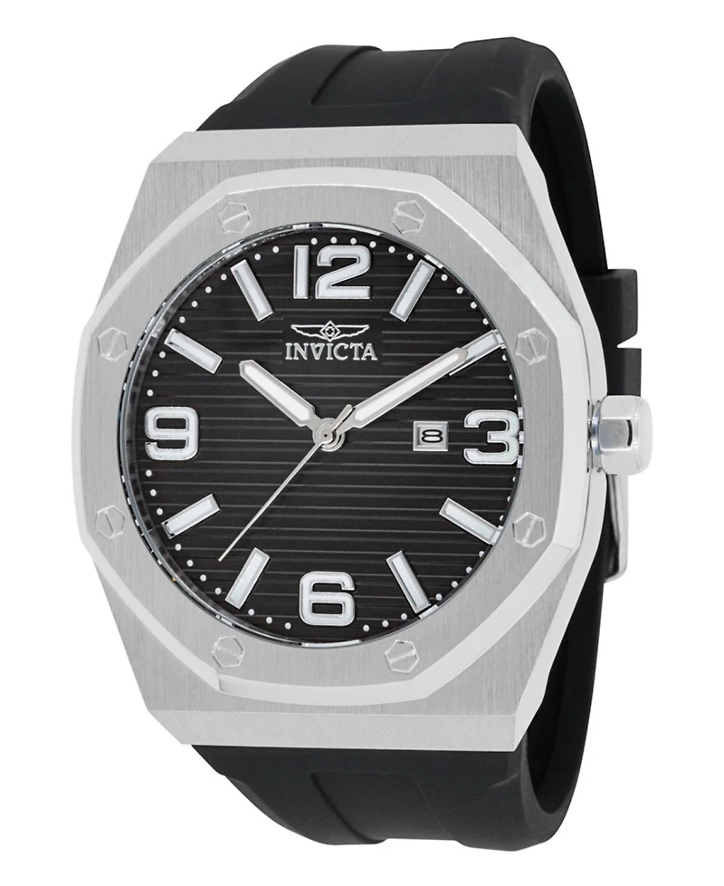 Invicta Men's Huracan Quartz 3 Hand Black Dial Watch