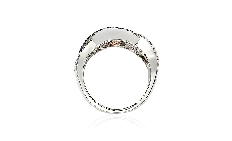 Suzy Levian New York Suzy Levian Sterling Silver Sapphire Crossover Ring