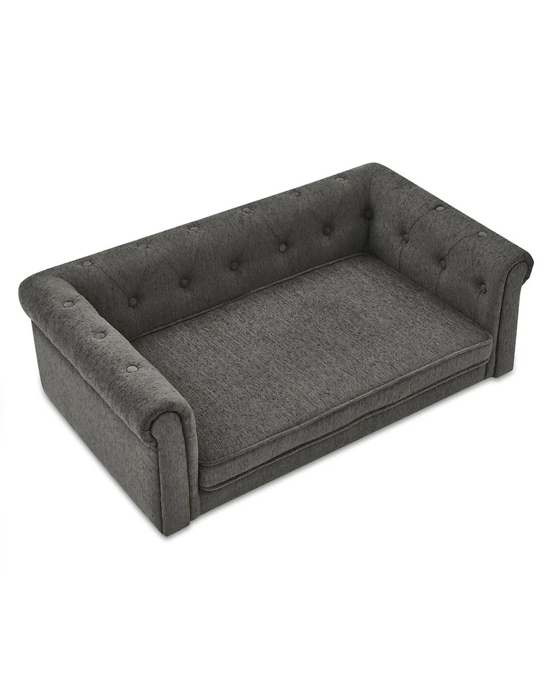 Aostirmotor Elevated Dog Sofa Bed Modern Design for Small Dogs Dark Grey