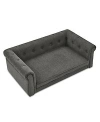 Aostirmotor Elevated Dog Sofa Bed Modern Design for Small Dogs Dark Grey