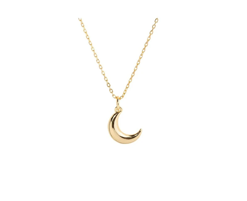 Little Sky Stone 14K Gold Plated Crescent Moon Charm Necklace