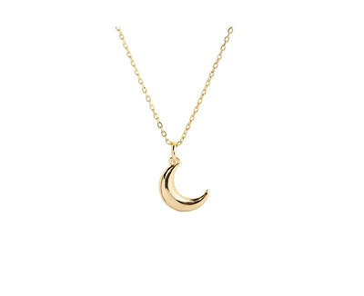 Little Sky Stone 14K Gold Plated Crescent Moon Charm Necklace