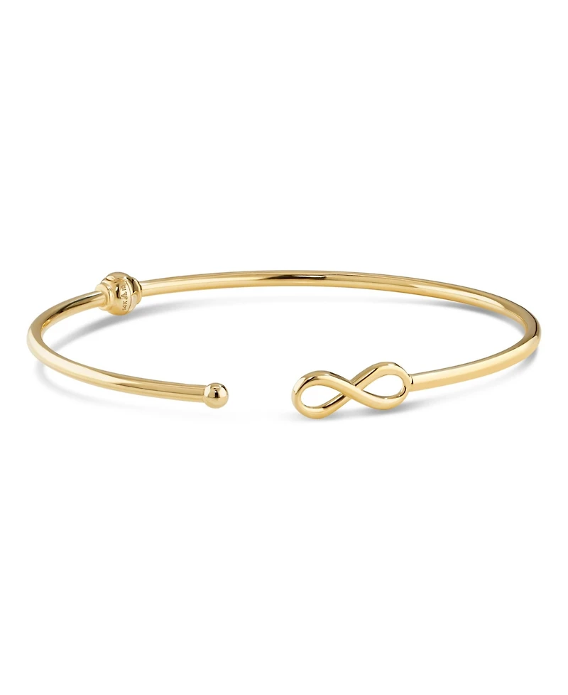 Devata Infinity Bangle Bracelet in 14K Gold, Fits Small to Medium Wrist, approx. 3.2 grams