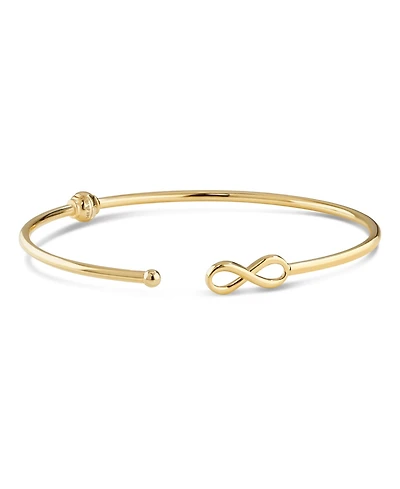 Devata Infinity Bangle Bracelet in 14K Gold, Fits Small to Medium Wrist, approx. 3.2 grams