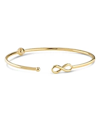 Devata Infinity Bangle Bracelet in 14K Gold, Fits Small to Medium Wrist, approx. 3.2 grams