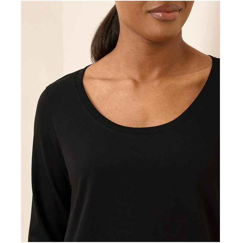 Pact Women's Organic Cotton Softspun Long Sleeve Scoop Neck Tee