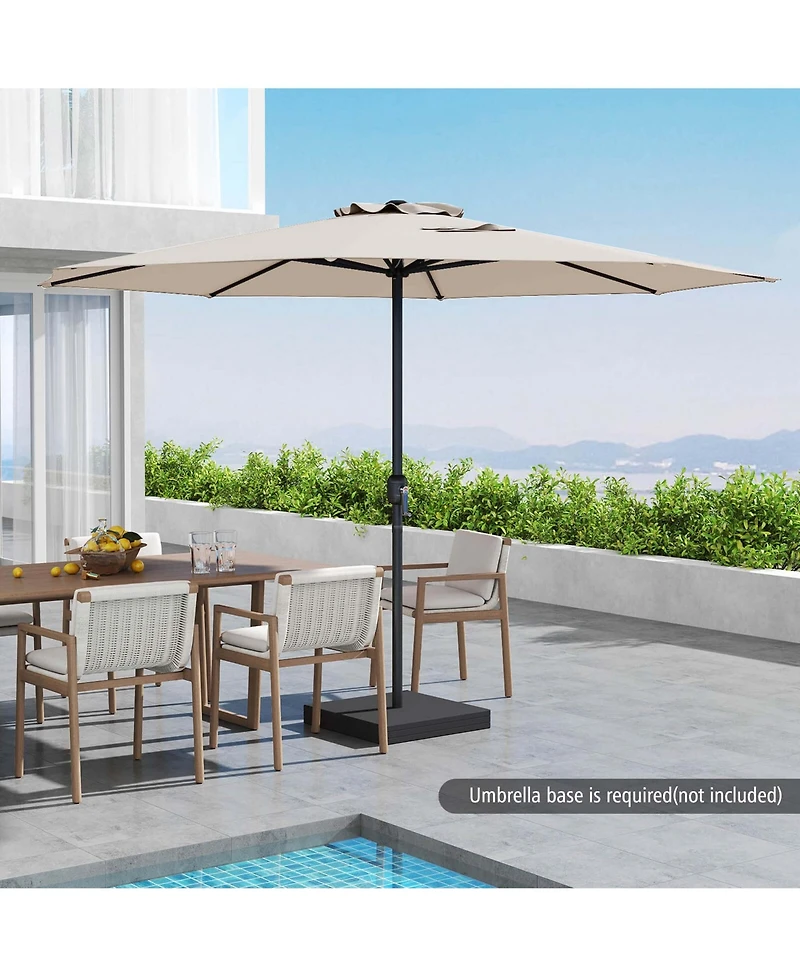 Costway 12 Ft Patio Umbrella Outdoor Market with Crank Handle 8 Sturdy Ribs