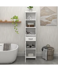 Casainc Compact Floor Cabinet With Drawer and Door for Entryway, Kitchen or Utility Room