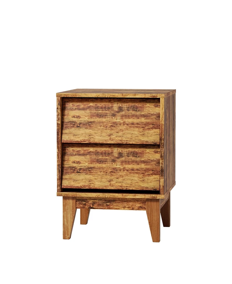 Casainc Storage Cabinet with Bevel Design End Tabloe Set of 2