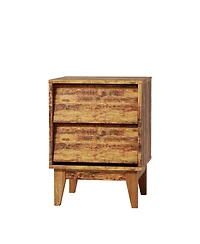 Casainc Storage Cabinet with Bevel Design End Tabloe Set of 2