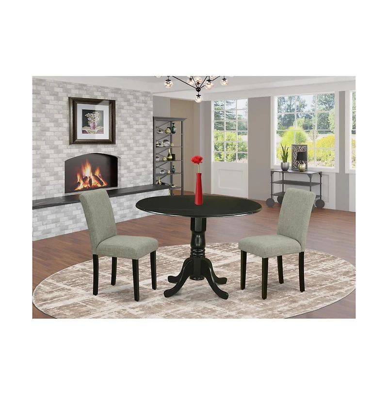 East West Furniture Dining Room Set Black