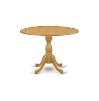 East West Furniture 3 Piece Dining Table Set - Oak Small Dining Table and 2 Light Tan Linen Fabric Modern Dining Chairs with High Back - Oak Finish