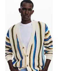 Desigual Men's Striped knit cardigan