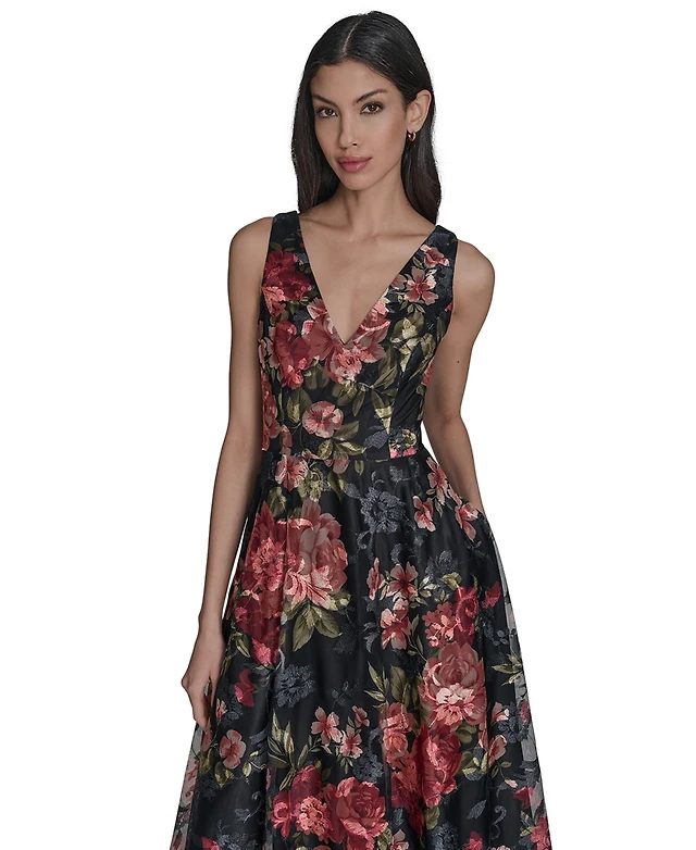 Eliza J Petite Sleeveless Fit and Flare Midi Dress Arden Fair