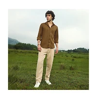 Campus Sutra Men's Crimp-Tactile Shirt