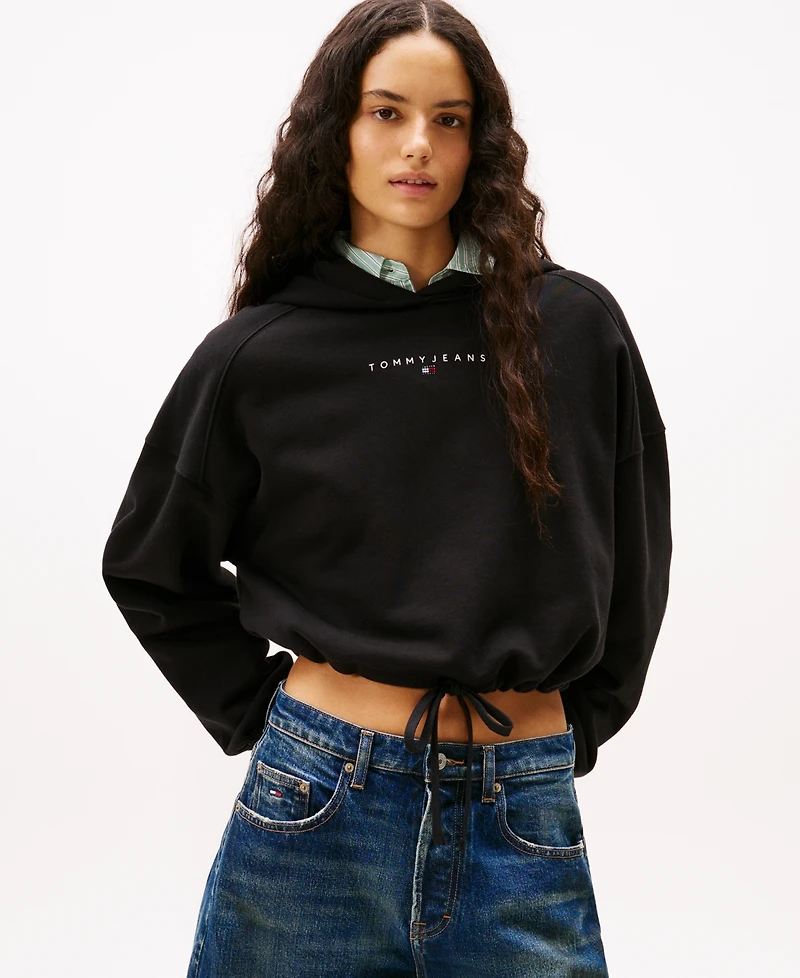 Tommy Jeans Women's Crop Linear Bling Hoodie