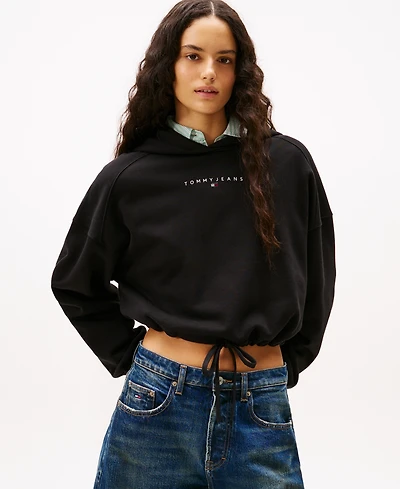 Tommy Jeans Women's Crop Linear Bling Hoodie
