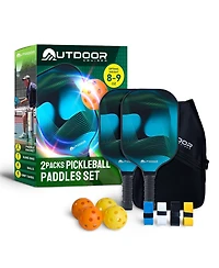 Outdoor Cruiser Pickleball Paddle Set – Usapa Approved, Premium Fiberglass Paddles with Lightweight Shock-Absorbing Grip, Includes 2 Rackets, 4
