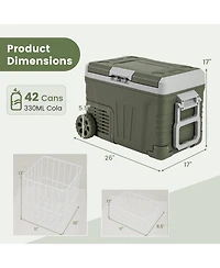 Akiudex Portable Car Refrigerator Freezer with Wheels and Dual Power 35L/50L