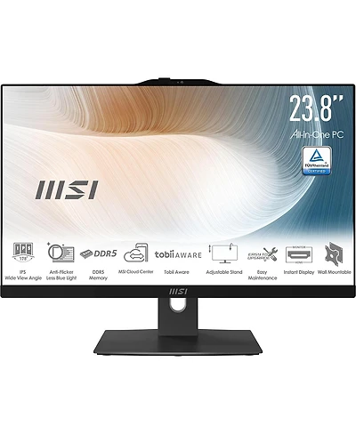 Msi Modern AM242TP 1M-1200US 23.8" Full Hd All-In-One Touchscreen Desktop Computer, Intel Core 3-100U 1.2GHz, 8GB Ram, 512GB Ssd, Windows 11 Home