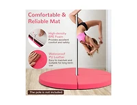 Akiudex 59inch Round Folding Pole Dance Mat with 3in Foam and Pu Leather Cover