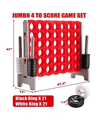 Akiudex 3.5 Feet Tall Jumbo 4-to-Score Giant Game Set with 42 Jumbo Rings