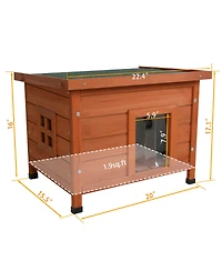 Aostirmotor Waterproof Outdoor Indoor Cat House with Roof