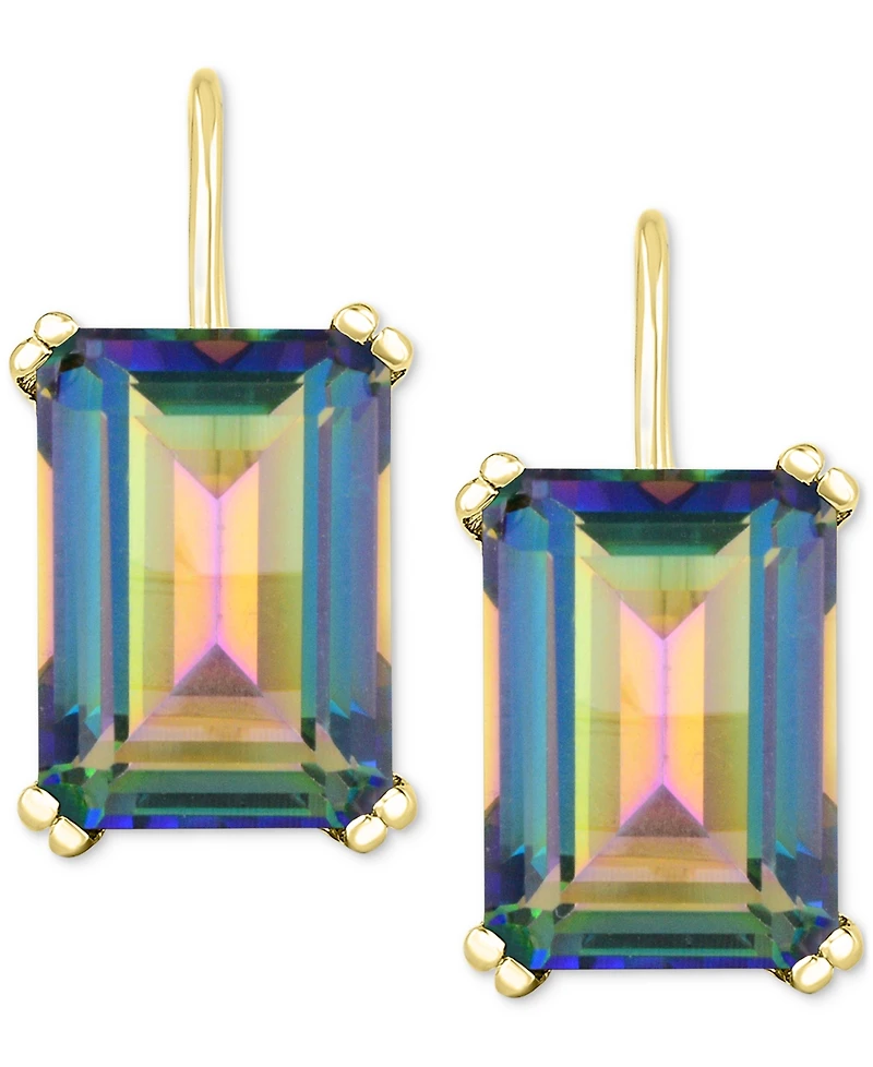 Onyx Leverback Hoop Earrings 14k Gold-Plated Sterling Silver