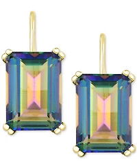 Onyx Leverback Hoop Earrings 14k Gold-Plated Sterling Silver