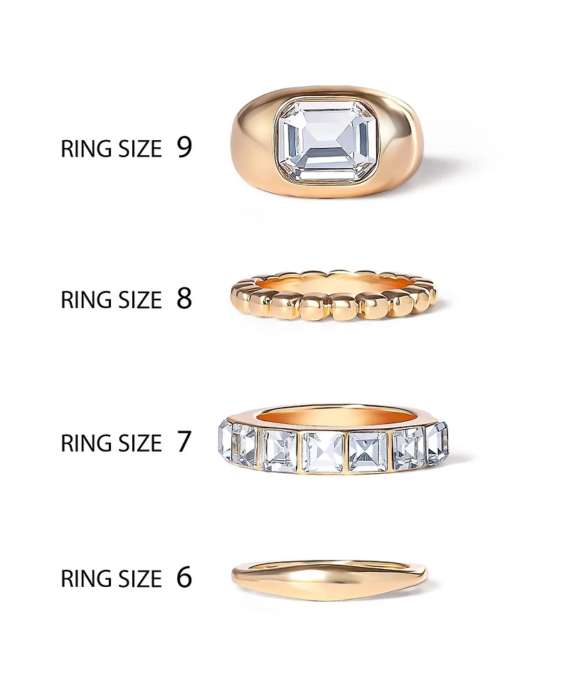 Jessica Simpson 4-Piece Textured Gold-Tone Ring Set