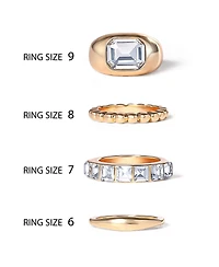 Jessica Simpson 4-Piece Textured Gold-Tone Ring Set