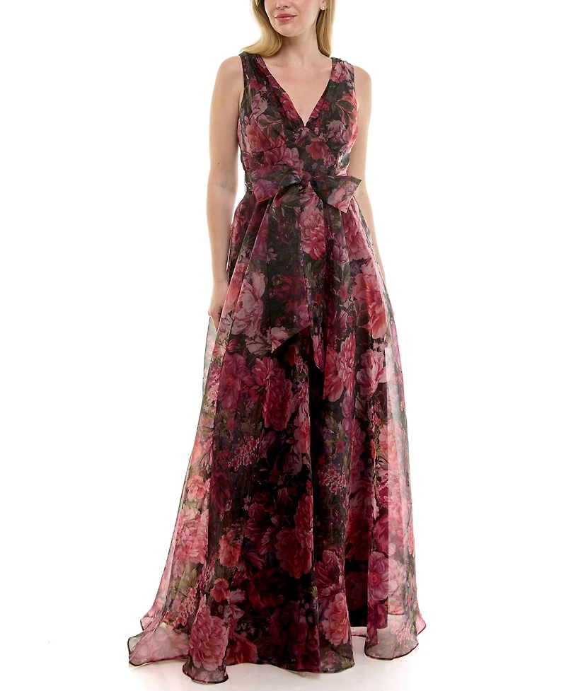 Taylor Women's Coordinating Sash V-Neck Dress