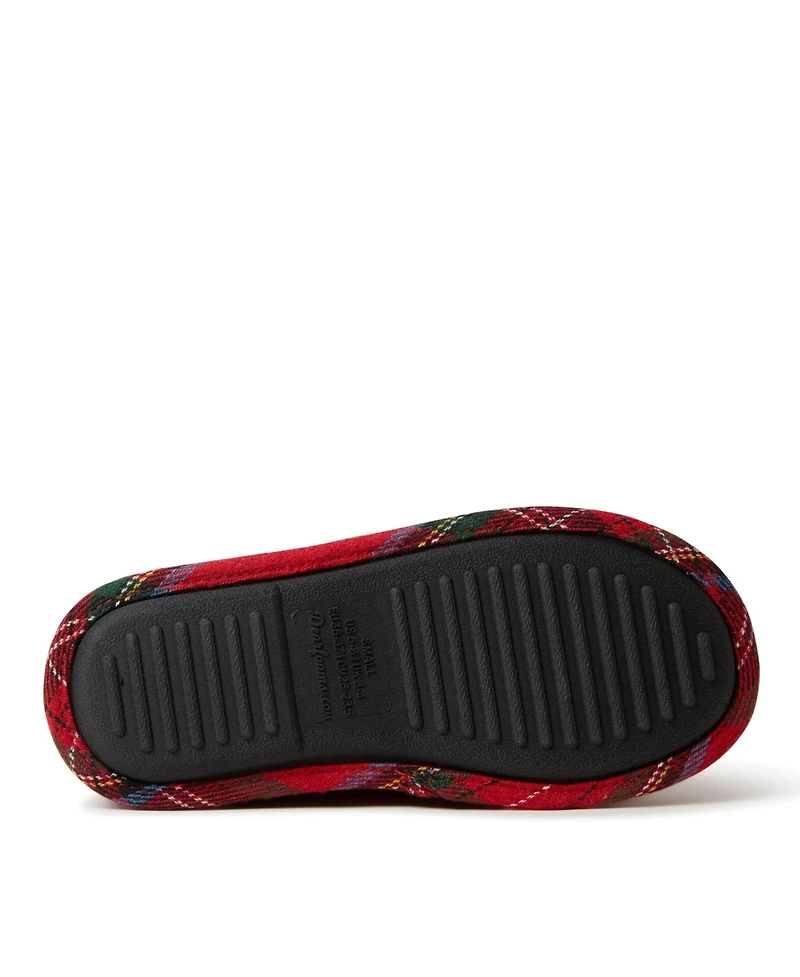 Dearfoams Women's Plaid Mama Bear Mom Clog House Slipper