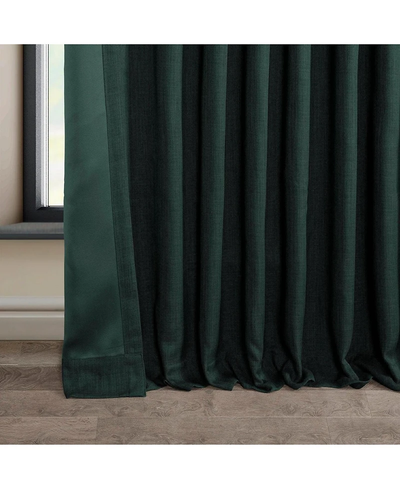 Half Price Drapes Extra Wide Textured Faux Linen Room Darkening Curtain