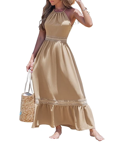 Cupshe Women's Halter Neck Backless Beach Dress