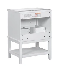 Casainc 24" Bathroom Vanity with Sink, Cabinet with Drawer and Open Shelf, Solid Wood Frame