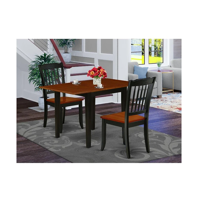 East West Furniture Dining Room Set Black & Cherry