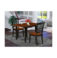 East West Furniture Dining Room Set Black & Cherry